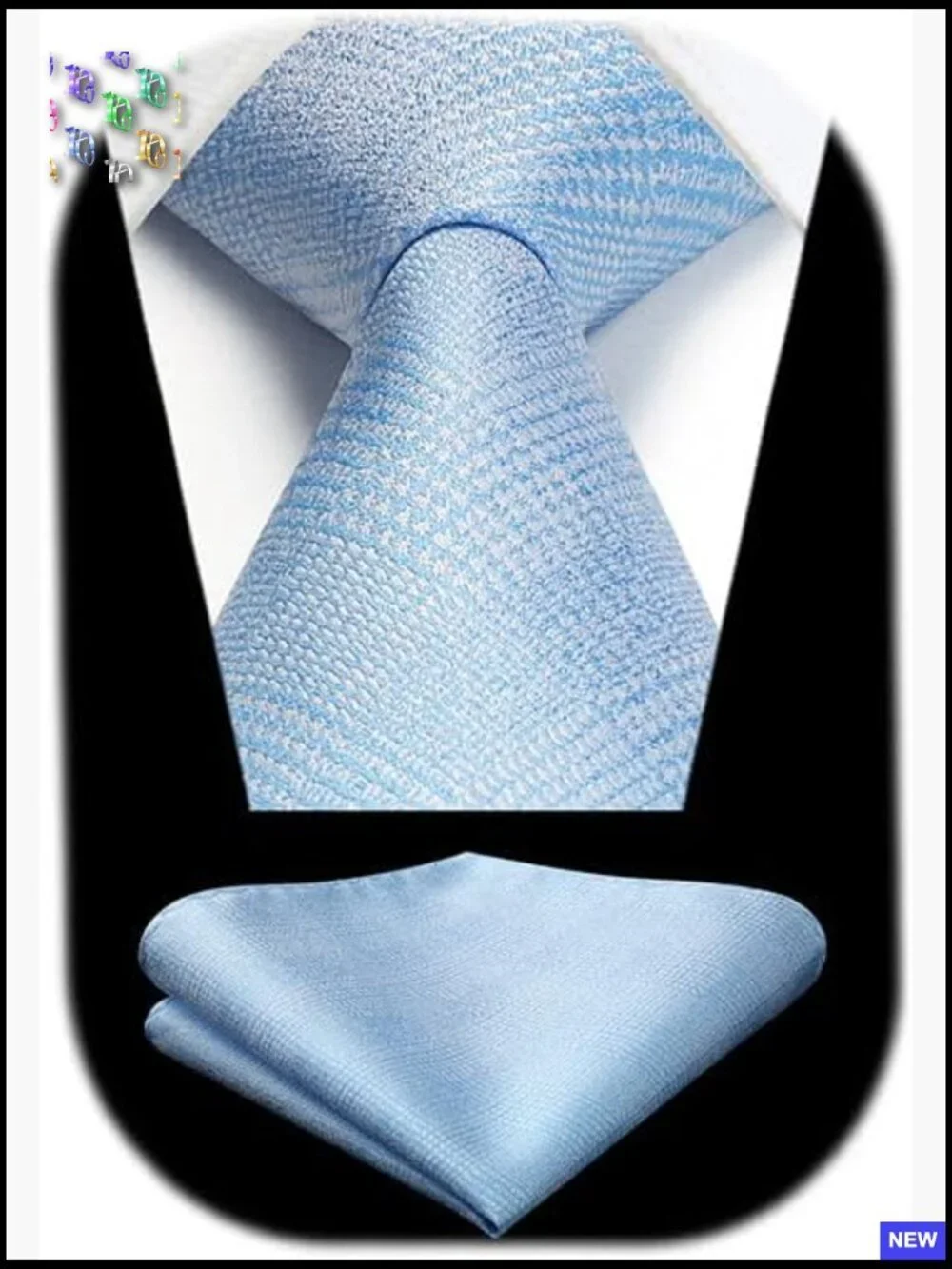 Classic Woven Formal Necktie Pocket Square Set Elegant Wedding Party